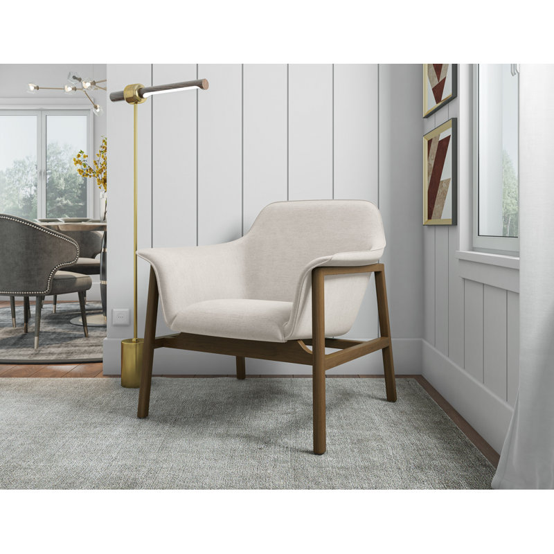 Miller Upholstered Armchair, Cream Linen Blend
