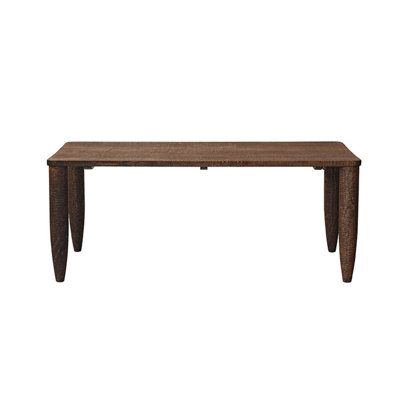 Table de salle à manger en bois massif et bois d'orme brun