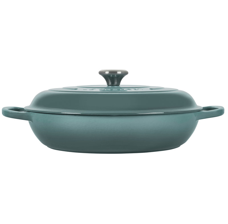 Le Creuset Signature Enameled Cast Iron Braiser with Lid, 5 quarts, Sea Salt