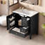 Meuble-lavabo moderne de 30 po avec lavabo en céramique, 3 tiroirs, meuble de rangement moderne en bois massif, idéal pour la maison-330755892