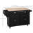 Rolling Kitchen Island On Wheels Utility Cart With Drop-Leaf And Rubber Wood Countertop, Storage Drawers, Door Cabinets, Black-81910663