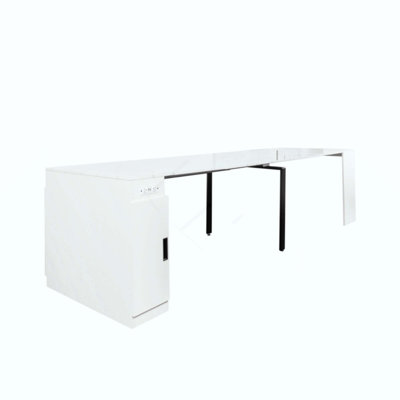 Modern Multifunctional Extendable Dining Table With Outlet, Space Saving Expanding Table With Storage For Party, Weddings, Meetings, Celebrations