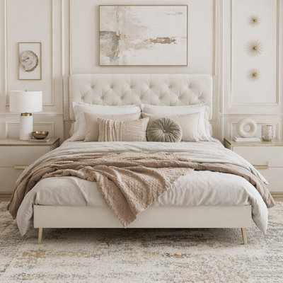 Velvet Upholstered Bed Frame