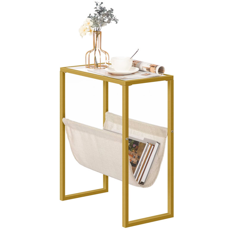 Agamjit 40cm W Iron Bedside Table