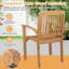 Fauteuil d'extérieur en bois de teck avec siège à lattes et siège courbé 4 pièces