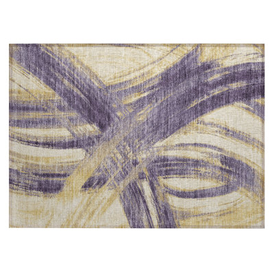 Machine Washable Indoor/Outdoor Lockway ACN2421 Abstract Rug