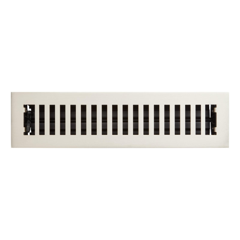 Modern Steel Floor/Wall Register, Brushed Nickel, 0.75" H x 3.56" W x 11.31" L