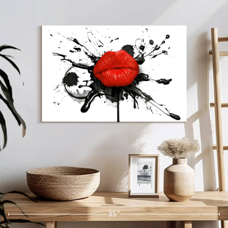 Smacking Red Lips, 16" H x 24" W