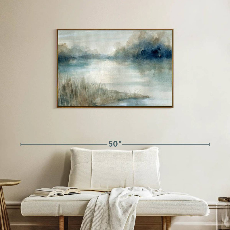 Still Still Waters, Cadre flottant doré, 37 po x 25 po