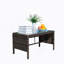 Table basse pour l'extérieur avec mobilier en verre trempé transparent