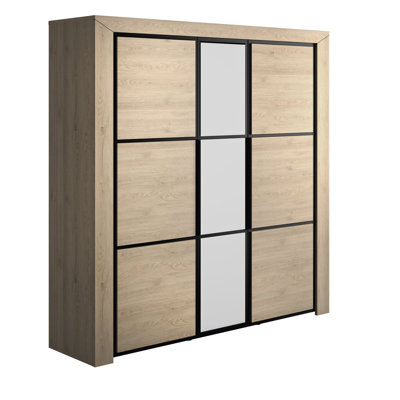 Rockdale 3 Door Manufactured Wood Wardrobe