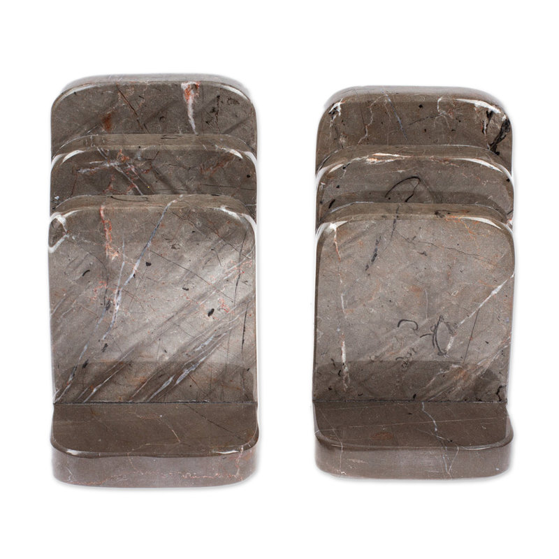 Handmade Illustrious Shadows Marble Bookends (Pair)