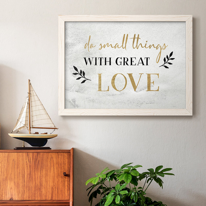 «Small Things Gold», art textuel sur toile, Blanc, H 26 po x l 38 po x P 1,5 po