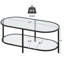 Table basse ovale en verre trempé à double couche Caoimhlin-262196818