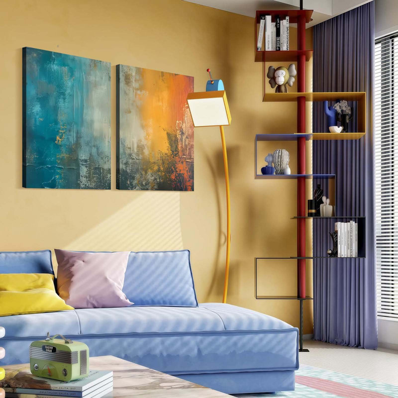 2 Piece Wrapped Canvas Wall Art