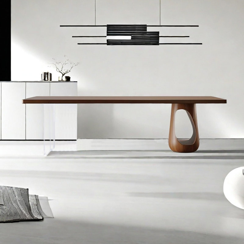 Ash Solid Wood Top Dining Table, 31.5" W x 78.74" L
