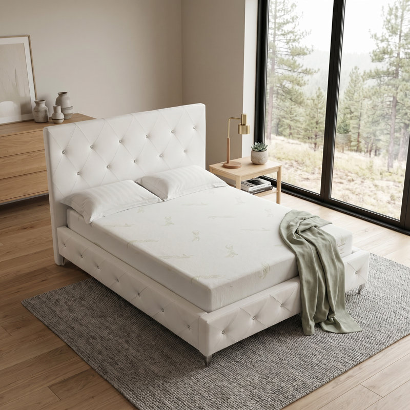 Matelas en mousse à mémoire de forme extra ferme de 6 po / 8 po avec infusion d'aloès rafraîchissante - Certifié Certipur-Us, emballé en rouleau pour une installation facile