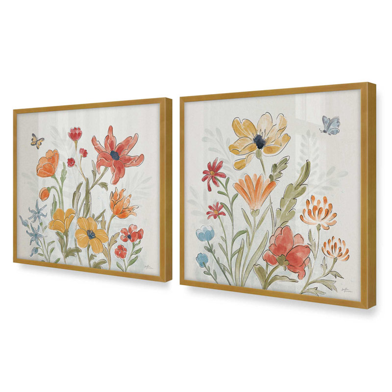 Ensemble de 2 pièces Garden Harmony, H 17,75 po x l 17,75 po, Or poli