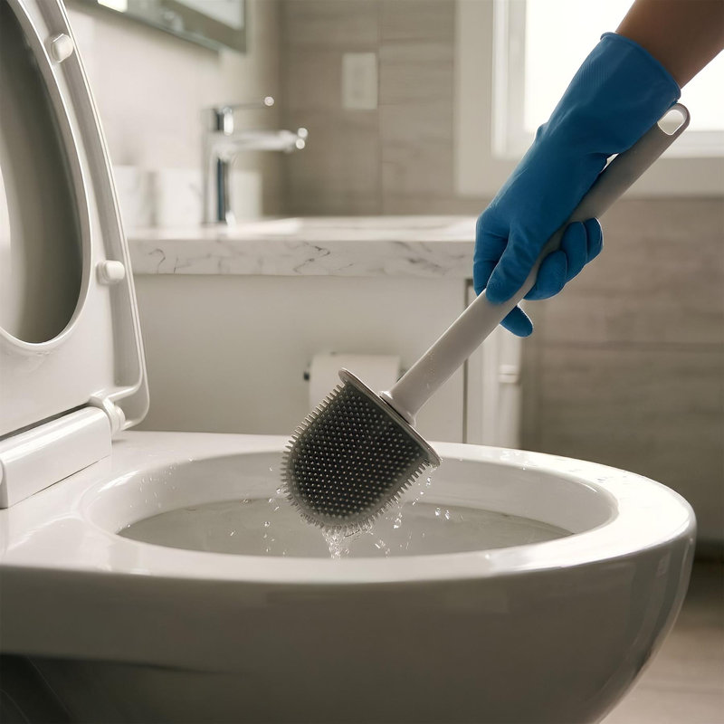 Harbour Housewares Wall-Mounted Toilet Brushes and Holders Set - Pack of 2, White
