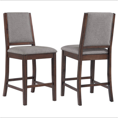 Chaise de comptoir rembourrée Allen Mango Oak (ensemble de 2)