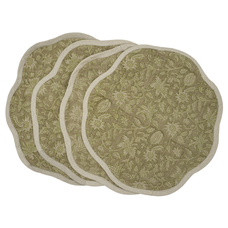Fabdivine 15"Coastal Scalloped Table Mats - Manikarnika