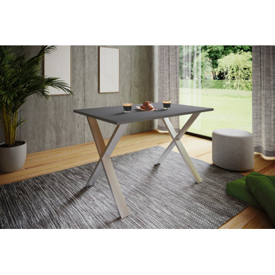 Alwilda Rectangular Dining Table with Steel Base