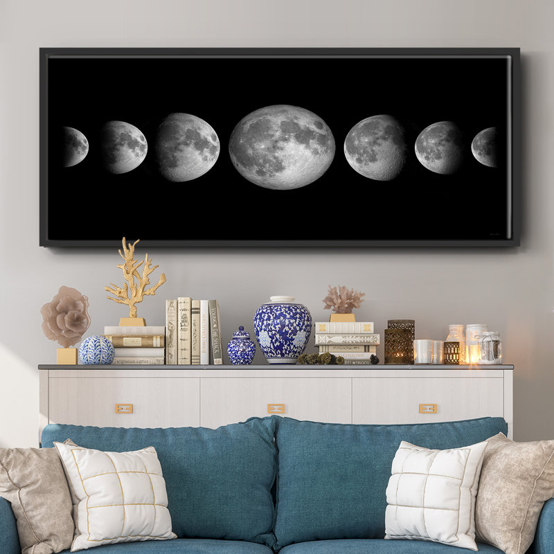 Phases lunaires - toile encadrée, H 20 po x l 50 po