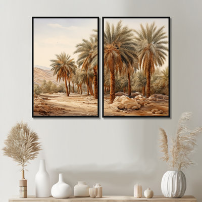Palmier, oasis du désert - impressions sur toile traditionnelles
