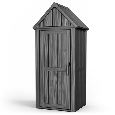 Outdoor Resin Storage Cabinet with Hooks and Lock Ring