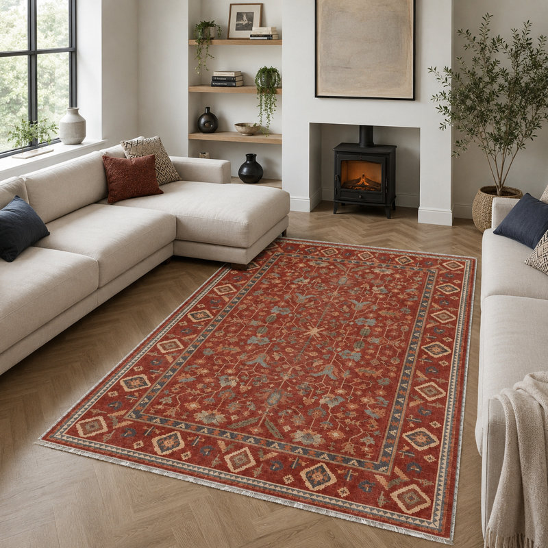 Geometric Cotton and Chenille Flatweave Area Rug, 200 x 300 cm