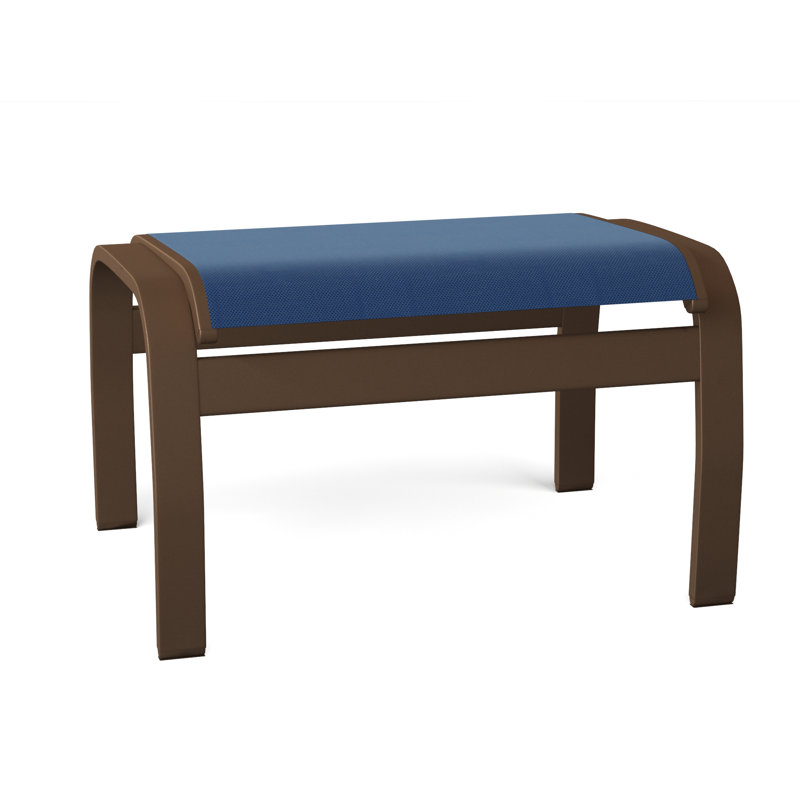 Repose-pieds d'extérieur avec coussin Askar, Kona texturé, Cobalt 35D Sunbrella®