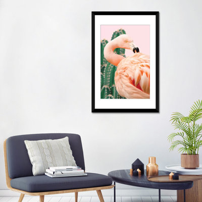«Flamingo and Cactus», impression sur toile