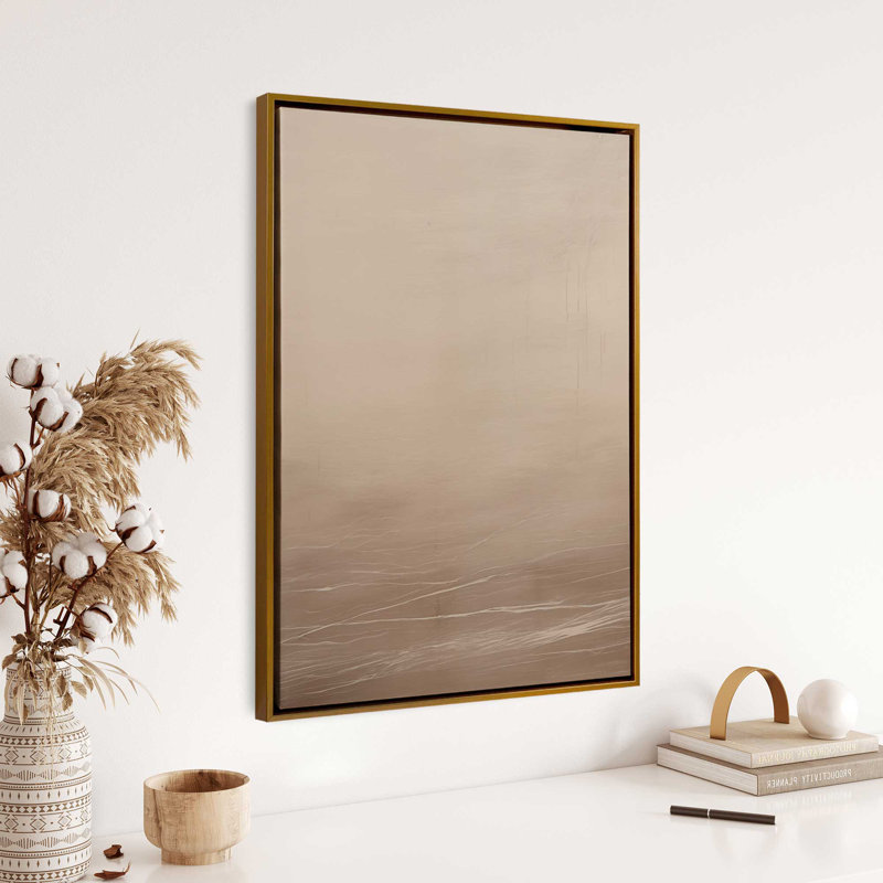 «Silken Sandrifts», reproduction sur toile, Cadre flottant en chrome poli, H 18,75 po x l 12,75 po x P 1,75 po