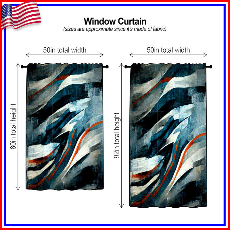 Rideaux abstraits, voilages et voilages abstraits - 1 panneau, 50 po x 92 po - 1 panneau, Transparent