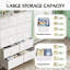 Grande commode pour chambre à coucher avec 12 tiroirs, commodes et commodes, commode en tissu pour chambre à coucher, placard, commode de rangement en tissu avec tiroirs de rangement, structure en acier, plateau en bois, blanc