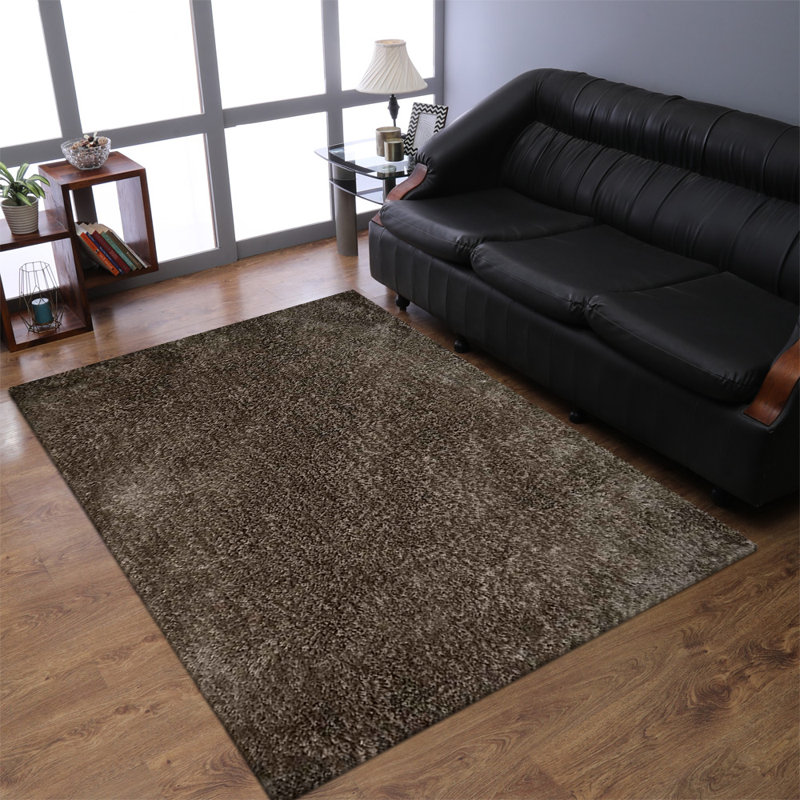 Aimani Hand Tufted Shag Polyester Eco-Friendly Area Rugs - Rectangle, Light Brown Beige Color, Plain Solid Design, High Pile Thick Handmade Anti Skid Area Rugs for Living Room, Bed Room