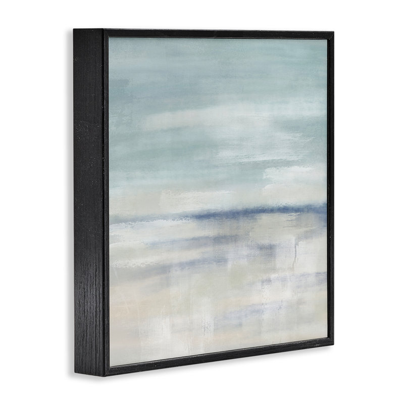 Abstrait subtil côtier encadré, estampe numérique, conception par J: L Design, Giclée encadrée noir minuit, H 12 po x l 12 po