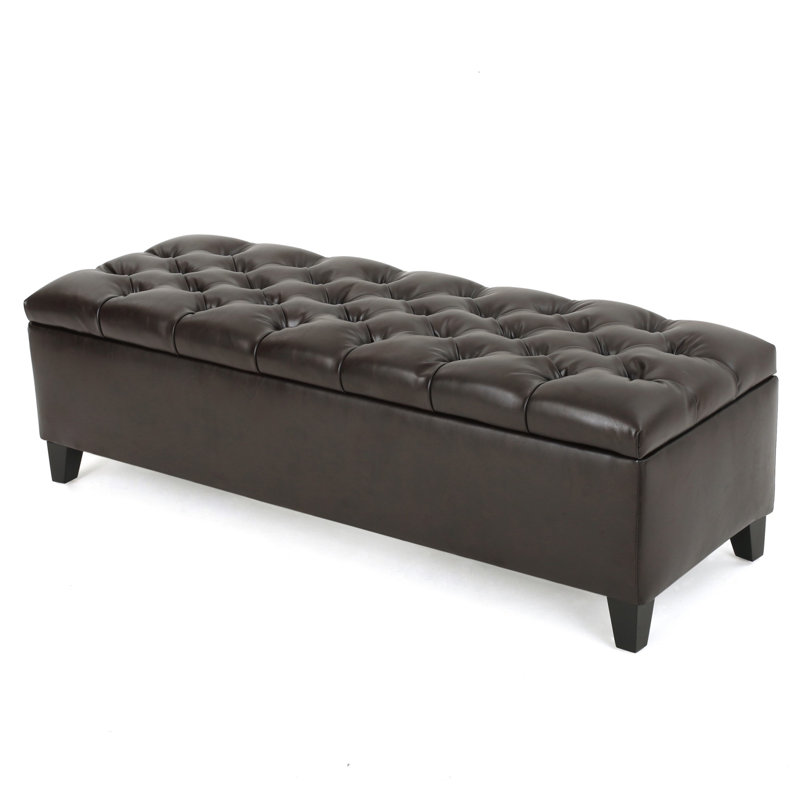 Ottoman Bench With Storage, Dark Brown