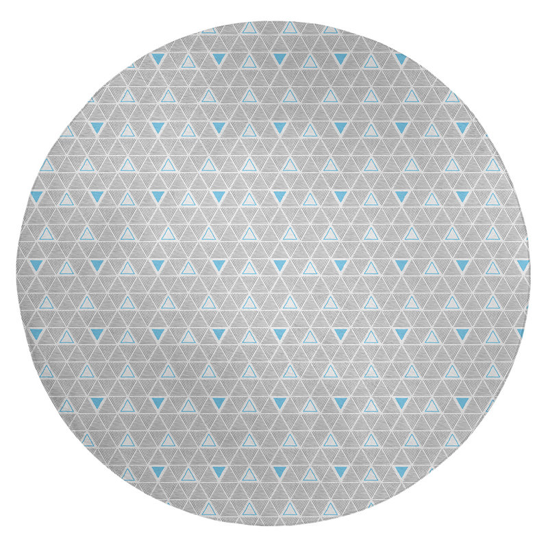 Chenille Geometric Indoor Rug, Round 5'