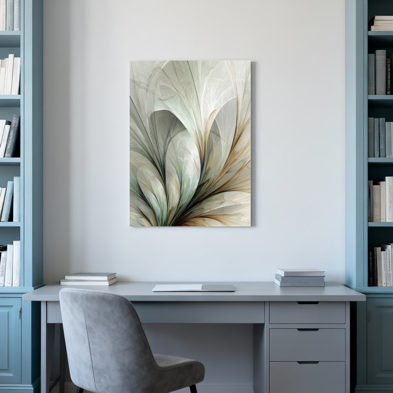 «Feather», art abstrait sur toile tendue sur toile, ensemble de 1, H 36 po x l 24 po