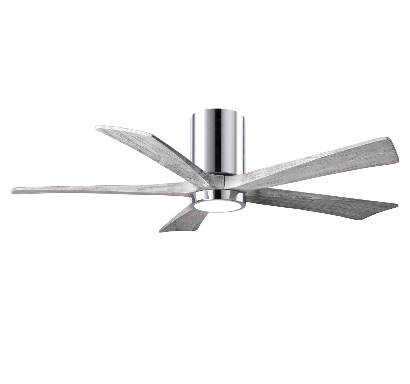 Irene Ceiling Fan with LED Light Kit, Polished Chrome, 52", Barn Wood Tone