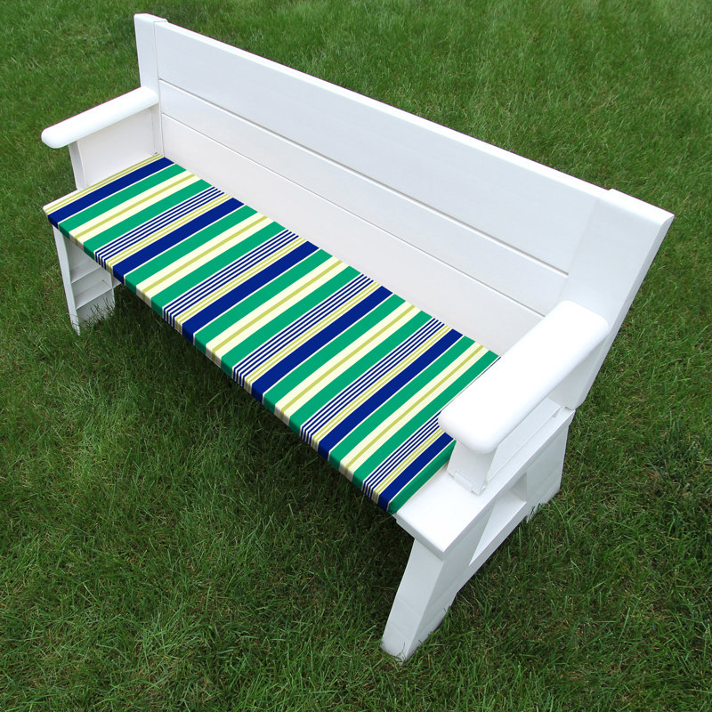 45" x 18" Outdoor Glider Bench Cushion with Ties, Green