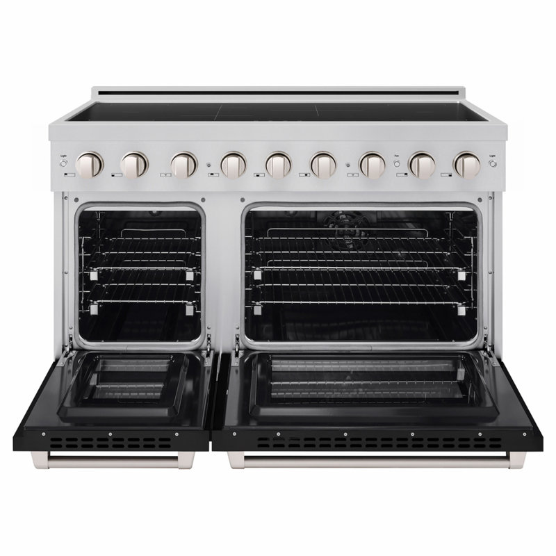 ZLINE 48 in. 6.7 cu. ft. 7 Element Paramount Induction Range with Dual Ovens and Black Matte Doors