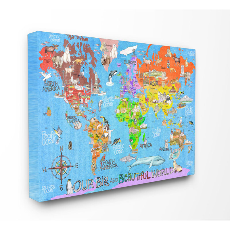 Art sur toile, "Our big beautiful world", H 16 po x l 20 po x p 1,5 po