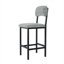 Ensemble de salle à manger rectangulaire pour 2 personnes avec table en faux marbre et chaises rembourrées, noir rustique et gris doux