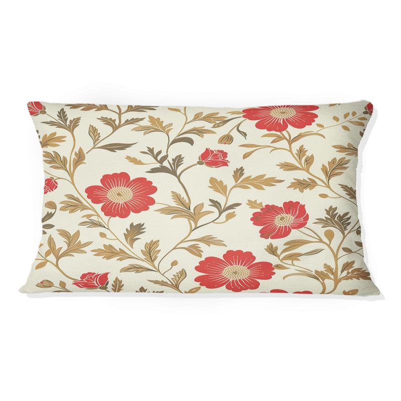 Coussin lombaire Delicate, Rouge / Beige