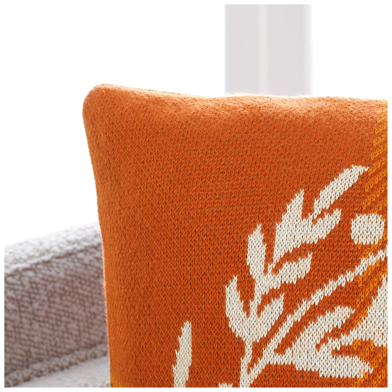 Hello Pumpkin Orange Cotton Thanksgiving Pillow 19" x 19"