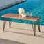 Ensemble de tables basses en teck industriel - Structure en bois (acacia) et en métal, 1 table basse et 2 tables d'appoint