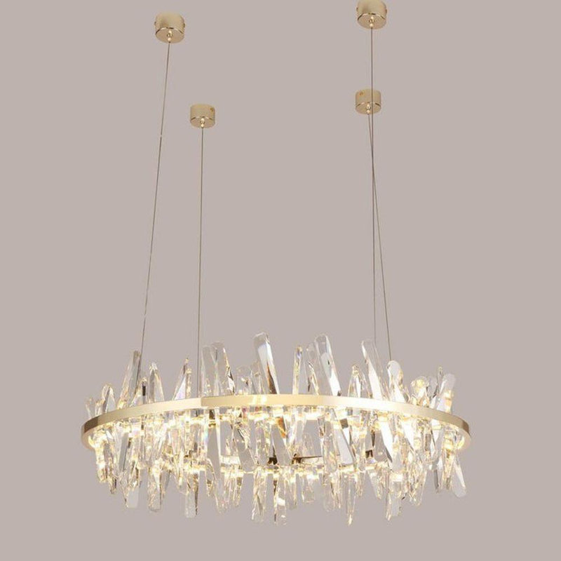 Lustre à niveaux Zarrukh, H 12 po x l 31,5 po x P 31,5 po, Laiton