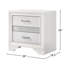 Table de chevet 2 tiroirs en blanc pour le décor de la chambre à coucher - Poignées en strass, décorations scintillantes et poignées chic, rayures